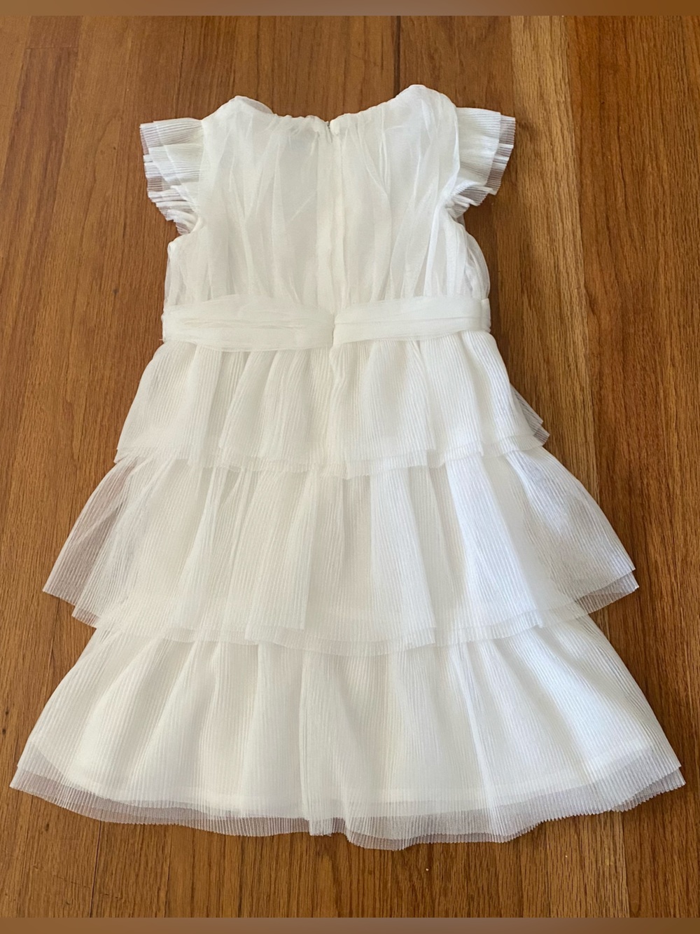 Mayoral White Tiered Pleated Tulle Formal Dress - Picture 7 of 8